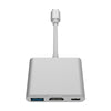 Type-C To HDMI 4K+USB 3.0+USB-C Converter Cable Charging Port Adapter