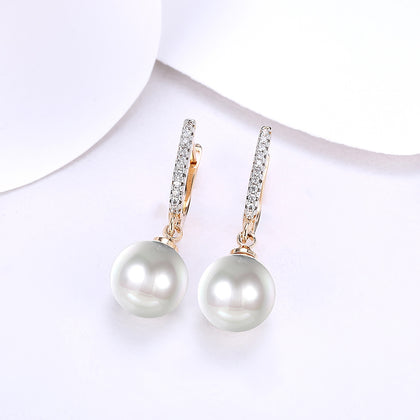 Zircon Drop Pearl Set Romantic Wind Earring Earring Clip