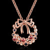 Colorful Zircon Christmas Necklace with A Bow for Women