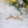 Christmas Antler Ear Studs  Plated with Gold