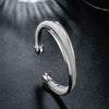 Diagonal Mesh Bracelet Fashion Modeling Silver Bracelet