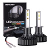 2PCS H1 LED Headlight Bulbs Auto Headlamp 8000LM 72W with ZES Chip