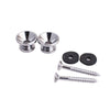 Metal Strap Lock Buttons End Pins with Mounting Screws For Electric Acoustic Guitar 2pcs