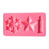AK Christmas Candles Stars Snowflake Cake Decorating Silicone Moulds SM-502