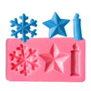 AK Christmas Candles Stars Snowflake Cake Decorating Silicone Moulds SM-502