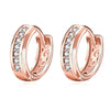 Row Diamond Round Fashionable Gold Zircon Earring Plated with Rose Gold