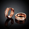 Row Diamond Round Fashionable Gold Zircon Earring Plated with Rose Gold