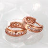 Row Diamond Round Fashionable Gold Zircon Earring Plated with Rose Gold