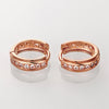 Row Diamond Round Fashionable Gold Zircon Earring Plated with Rose Gold