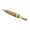 Christmas Embossing Rolling Pin Baking Cookies Laser engraving Wooden Roller