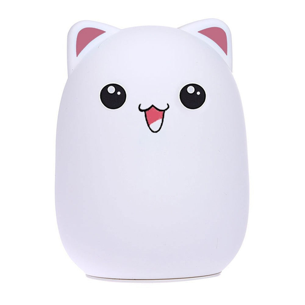 YWXLight Change Color Cat LED Rechargeable USB Lamp Silicone Soft Nightlight