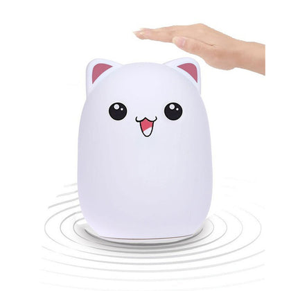 YWXLight Change Color Cat LED Rechargeable USB Lamp Silicone Soft Nightlight