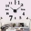 3D Big Wall Clock Mirror Sticker Diy Living Room Decor