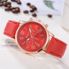 V5 Women Three-eyed Double Leather Belt Quartz Watch