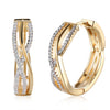 K Gold Zircon Earring Wire Stripe Diamond-Studded Romantic Wind Earring