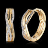 K Gold Zircon Earring Wire Stripe Diamond-Studded Romantic Wind Earring