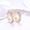 K Gold Zircon Earring Wire Stripe Diamond-Studded Romantic Wind Earring