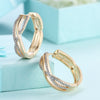 K Gold Zircon Earring Wire Stripe Diamond-Studded Romantic Wind Earring
