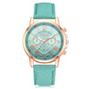 V5 Women Three-eyed Double Leather Belt Quartz Watch