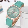 V5 Women Three-eyed Double Leather Belt Quartz Watch