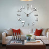 3D Big Wall Clock Mirror Sticker Diy Living Room Decor