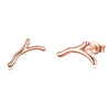 Christmas Antler Earrings with Rose Gold Studs
