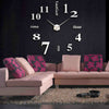 3D Big Wall Clock Mirror Sticker Diy Living Room Decor