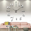 3D Big Wall Clock Mirror Sticker Diy Living Room Decor