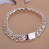 H032 Men's Geometric Silver Chain Bracelet