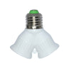 1PC Fireproof E27 To 2 E27 LED Bulbs Socket Adapter Lamp Holder Converter