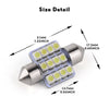 Sencart 2Pcs 12x2835SMD Festoon Car Map Dome LED Light DC 12V 31mm White/Blue