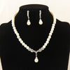 Women Wedding Bridal Dress Accessories Water Crystal Necklace Earrings Set