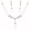 Women Wedding Bridal Dress Accessories Water Crystal Necklace Earrings Set