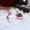 Christmas Drops Christmas Tree Candle Earring Plated with Rose Gold