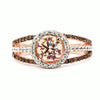 Luxury Exquisite Rose Gold Gemstone Diamond Charm Crystal Bride Princess Ring