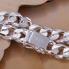 H032 Men's Geometric Silver Chain Bracelet