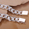 H032 Men's Geometric Silver Chain Bracelet