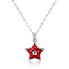 Another Silver Christmas Theme - Red Five-Pointed Star Pendant Necklace