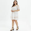 Off Shoulder Solid Color Lace Sling Dress