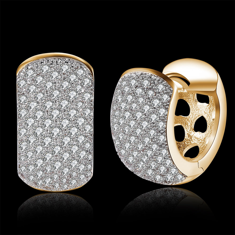 K Gold Zircon Earring Single Row Diamond Set Romantic Wind Earring Clip