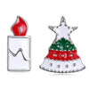 Christmas Oil Dripping Christmas Tree Candle Earring Plated with Platinum