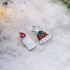 Christmas Oil Dripping Christmas Tree Candle Earring Plated with Platinum