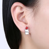 Christmas Oil Dripping Christmas Tree Candle Earring Plated with Platinum