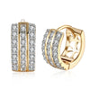 Three Rows of Diamond Set Romantic Wind Earrings with K Gold Zircon Earring Clip