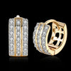 Three Rows of Diamond Set Romantic Wind Earrings with K Gold Zircon Earring Clip