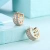 Three Rows of Diamond Set Romantic Wind Earrings with K Gold Zircon Earring Clip