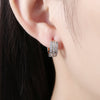 Three Rows of Diamond Set Romantic Wind Earrings with K Gold Zircon Earring Clip