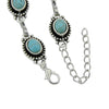 Silver Color Chain with Blue Stone Anklets