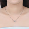 S925 Crystal Square Sterling Silver Necklace