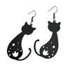 Fashion Gold Black Color Cat Drop Earrings